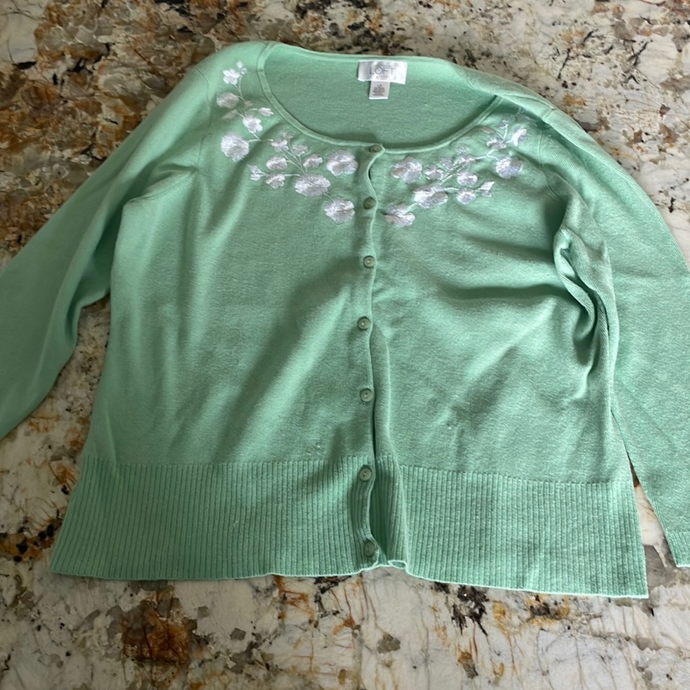 Loft green sweater top